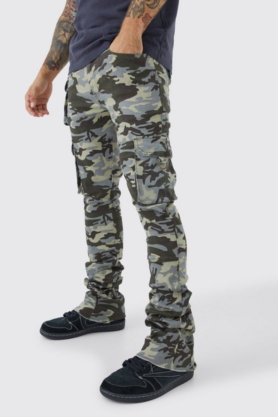 Skinny Camouflage Cargo-Hose
