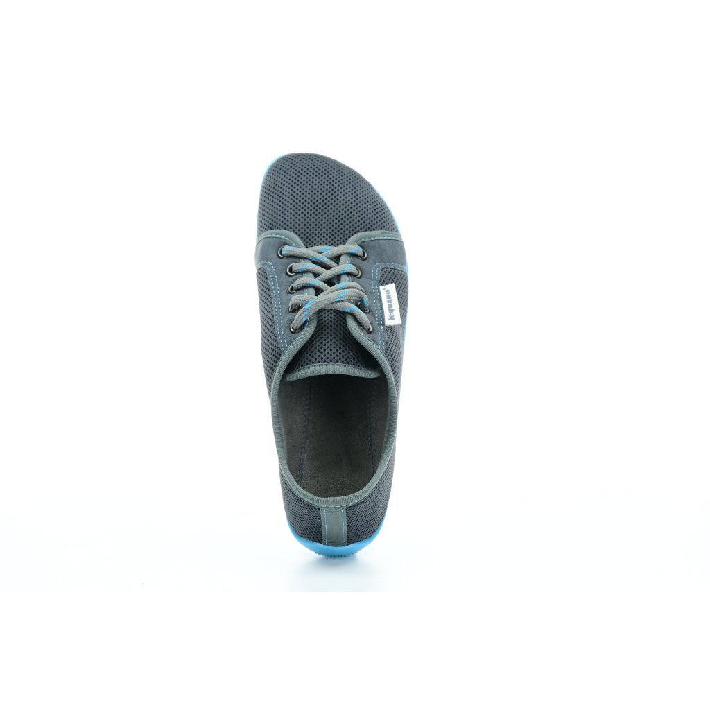 Leguano Aktiv anthrazit, blaue Sohle sportliche Barfußschuhe