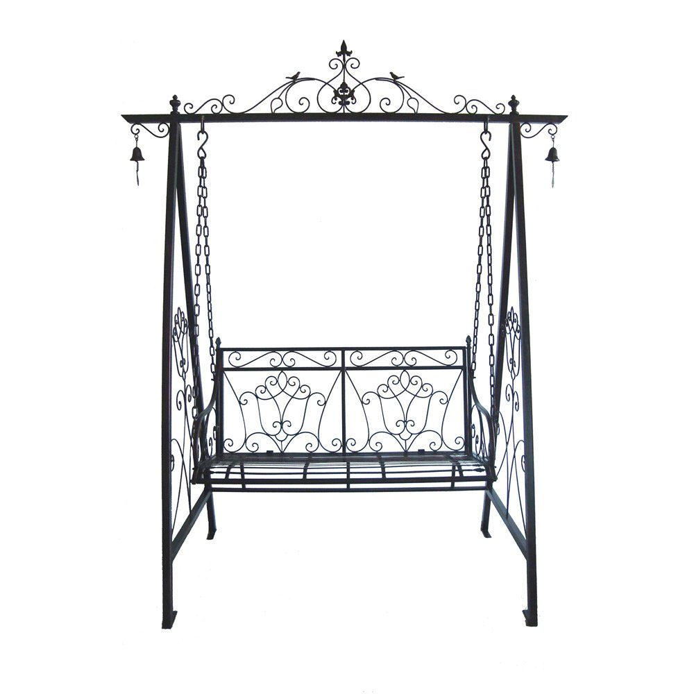 Lomadox Hollywoodschaukel GARDA-120, Schaukel in schwarzbraun, B/H/T: ca. 178/220/90 cm