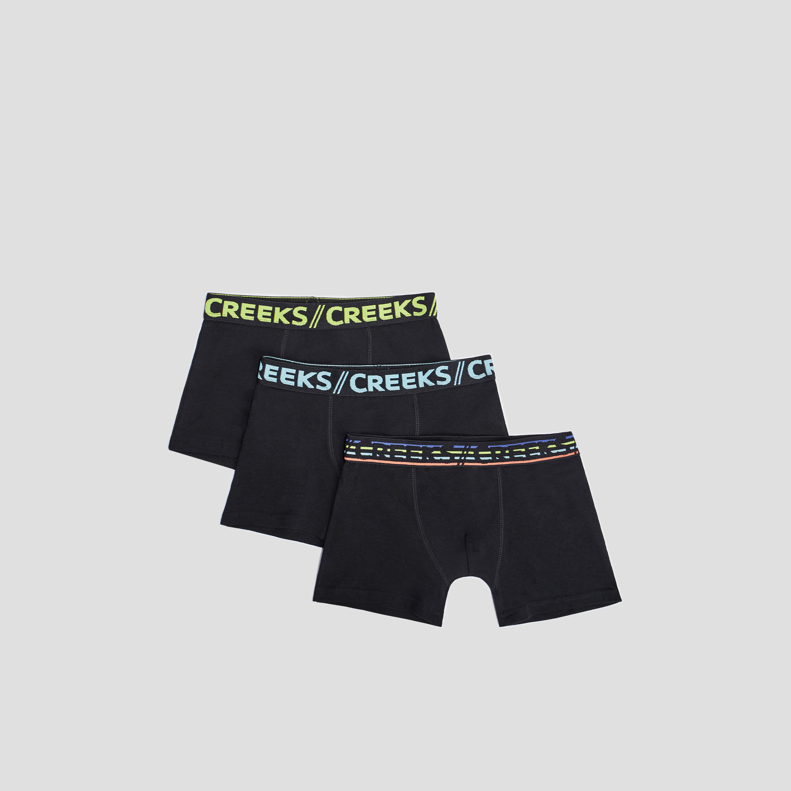 Lot 3 boxers Creeks noir garçon | La Halle
