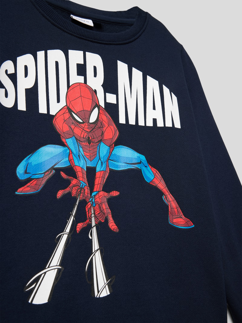 Sweatshirt mit Motiv-Print in blau