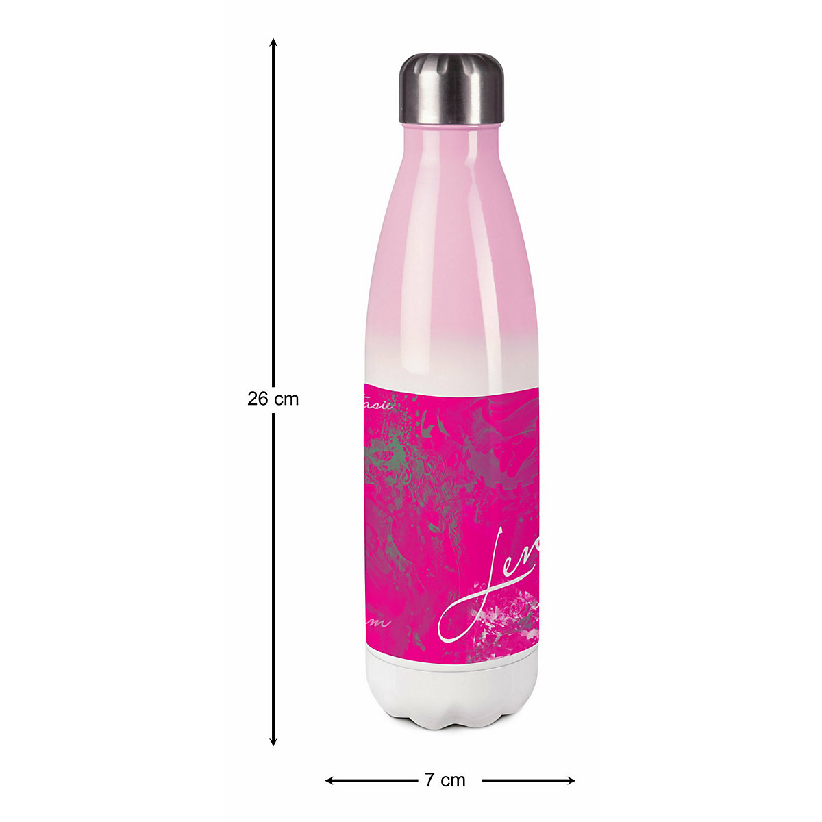 Edelstahl Kinder Thermoflasche / Trinkflasche bunt Traum Farbe pink Spülmaschinenfest, Auslaufsicher, Bruchfest, Doppelwandig, Für Heißgetränke geeignet, Mit Deckel, Isoliert