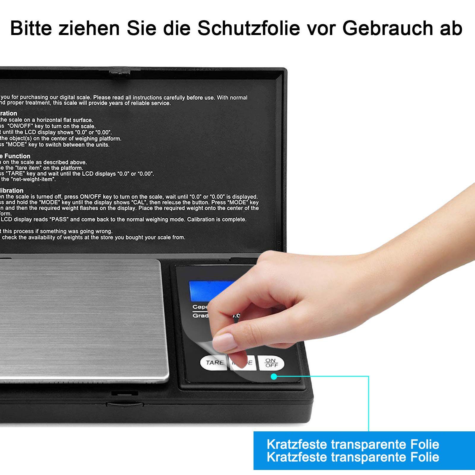 GelldG Küchenwaage Digitale Taschenwaage, Feinwaage Digitalwaage Goldwaage Münzwaage