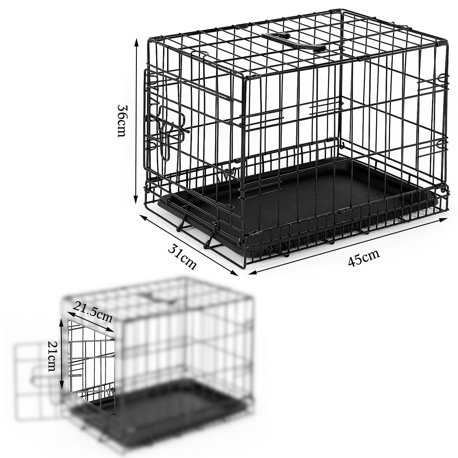 Lionto Transportboxen & Gitterboxen Lionto Hundetransportkäfig Tiertransportbox Hundebox Größe (S) 45x31x36 cm S