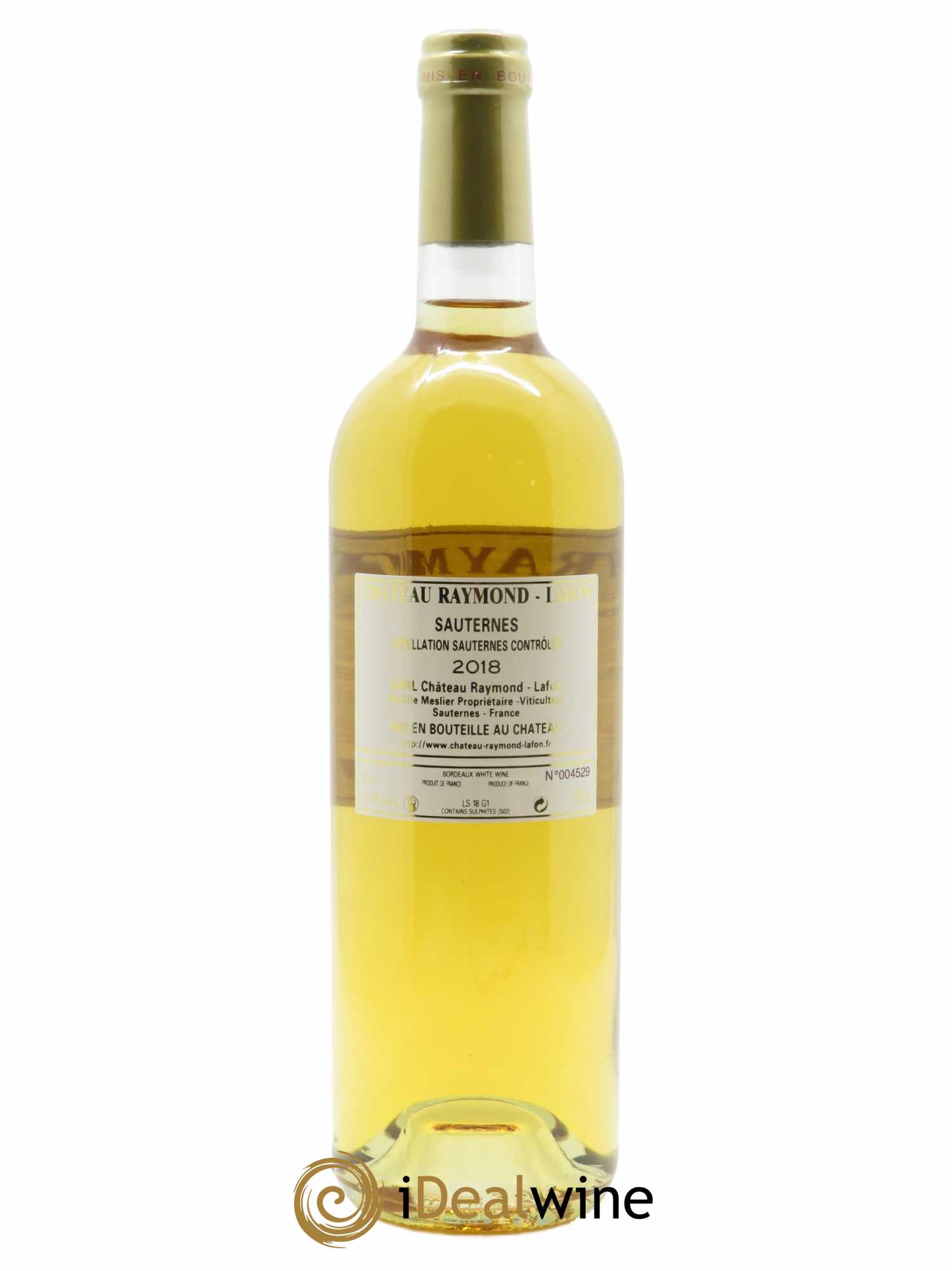 Château Raymond Lafon  2018 - Lot de 1 Bouteille