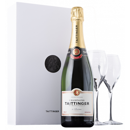 CHAMPAGNE TAITTINGER - PRESTIGE - COFFRET 2 FLUTES