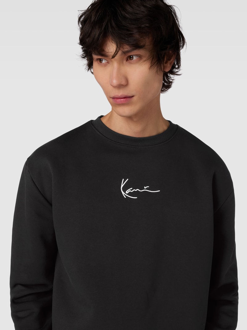 Sweatshirt mit Label-Stitching Modell 'SIGNATURE' in black