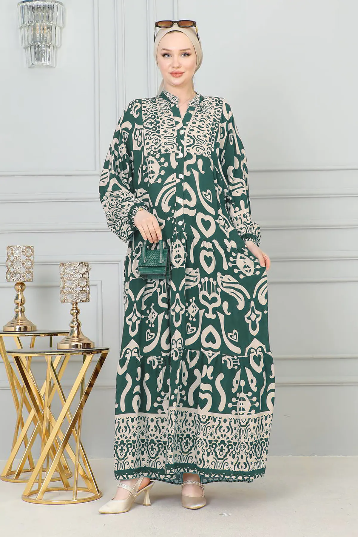 MODAQU  Kleid - Grün - A-Linie