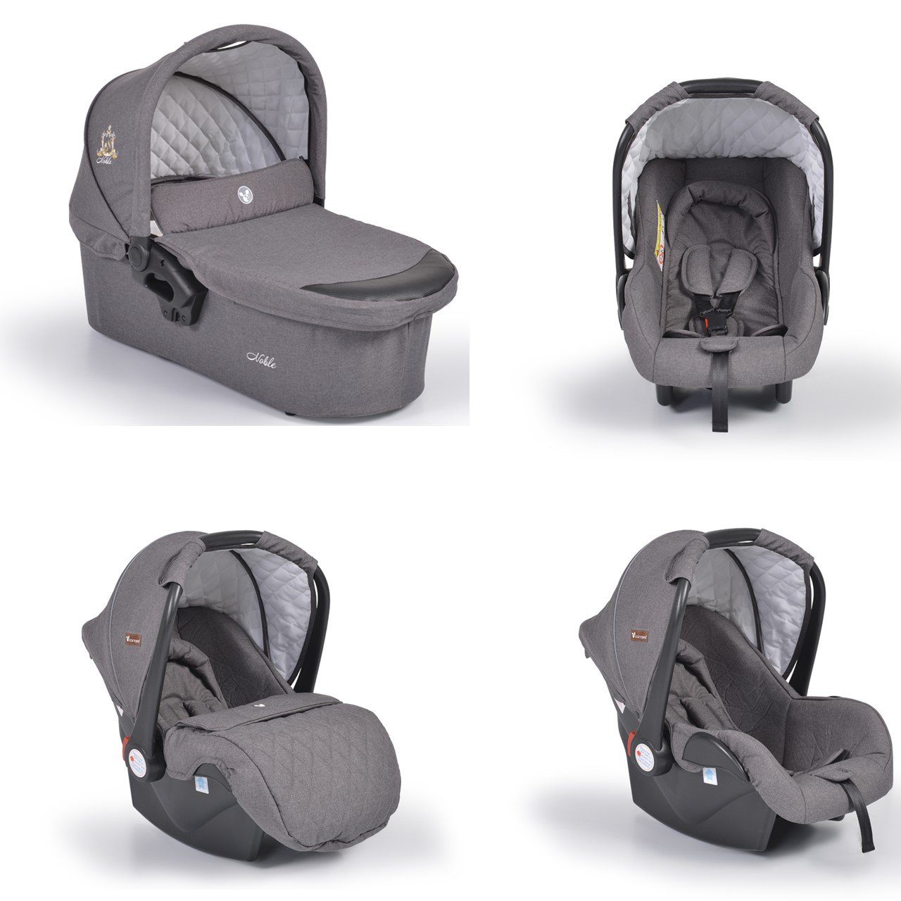 Cangaroo Kombi-Kinderwagen Kombikinderwagen Noble 3 in 1, Babyschale, Babywanne, Sportsitz klappbar