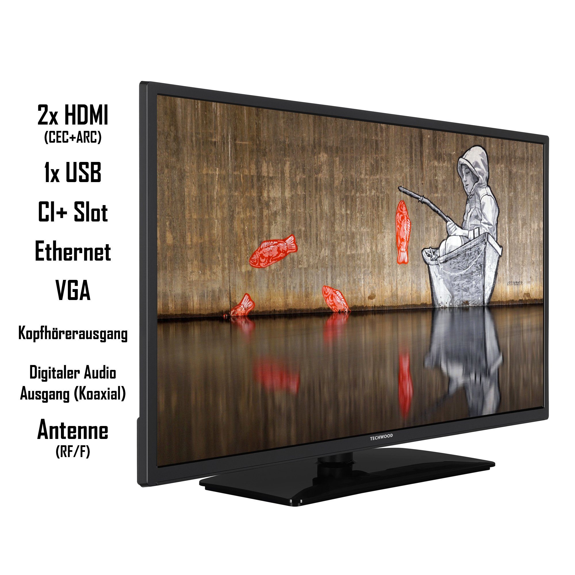 Techwood H32TS550S LCD-LED Fernseher (80 cm/32 Zoll, HD-ready, Smart TV, HDR10, Triple-Tuner - 6 Monate HD+ gratis)