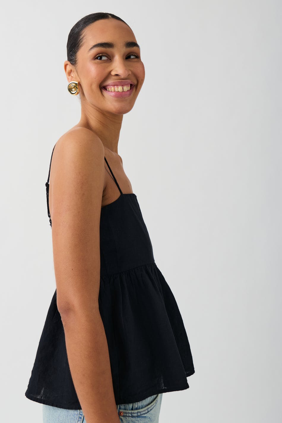 Linen blend singlet