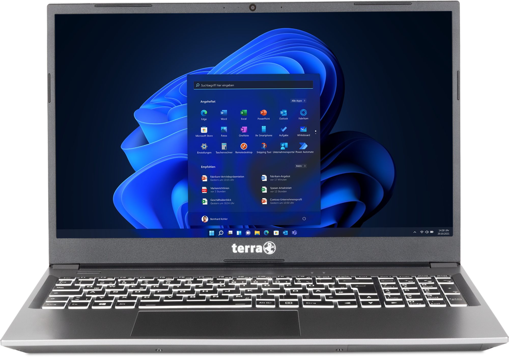 TERRA Mobile 1517 Notebook (39,60 cm/15.6 Zoll, Intel Core i5 1235U, 1000 GB SSD, Beleuchtete Tastatur & Aluminium Gehäuse)