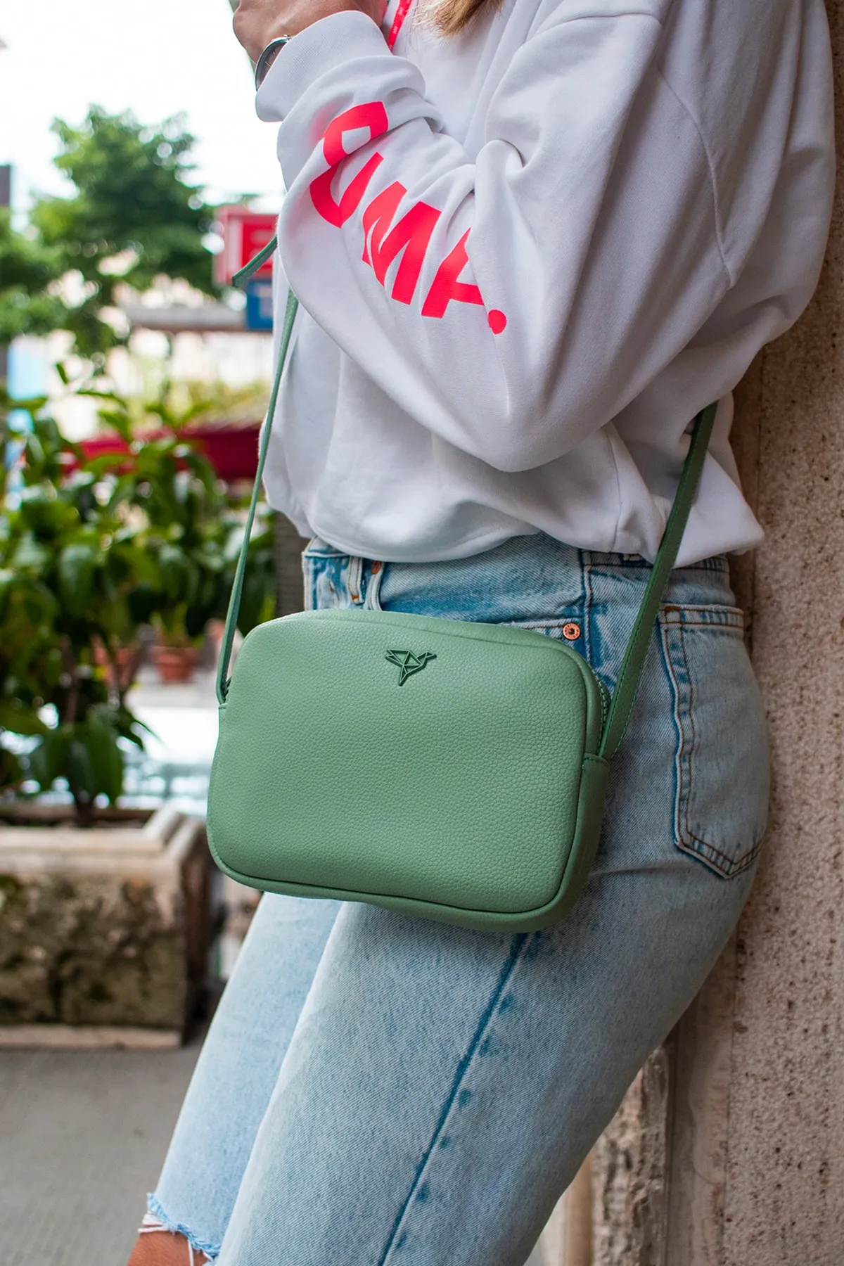 Garbalia  Liberty Minnie Green Damen-Minitasche mit verstellbarem Schultergurt mit Kreuzgriff und Reißverschluss