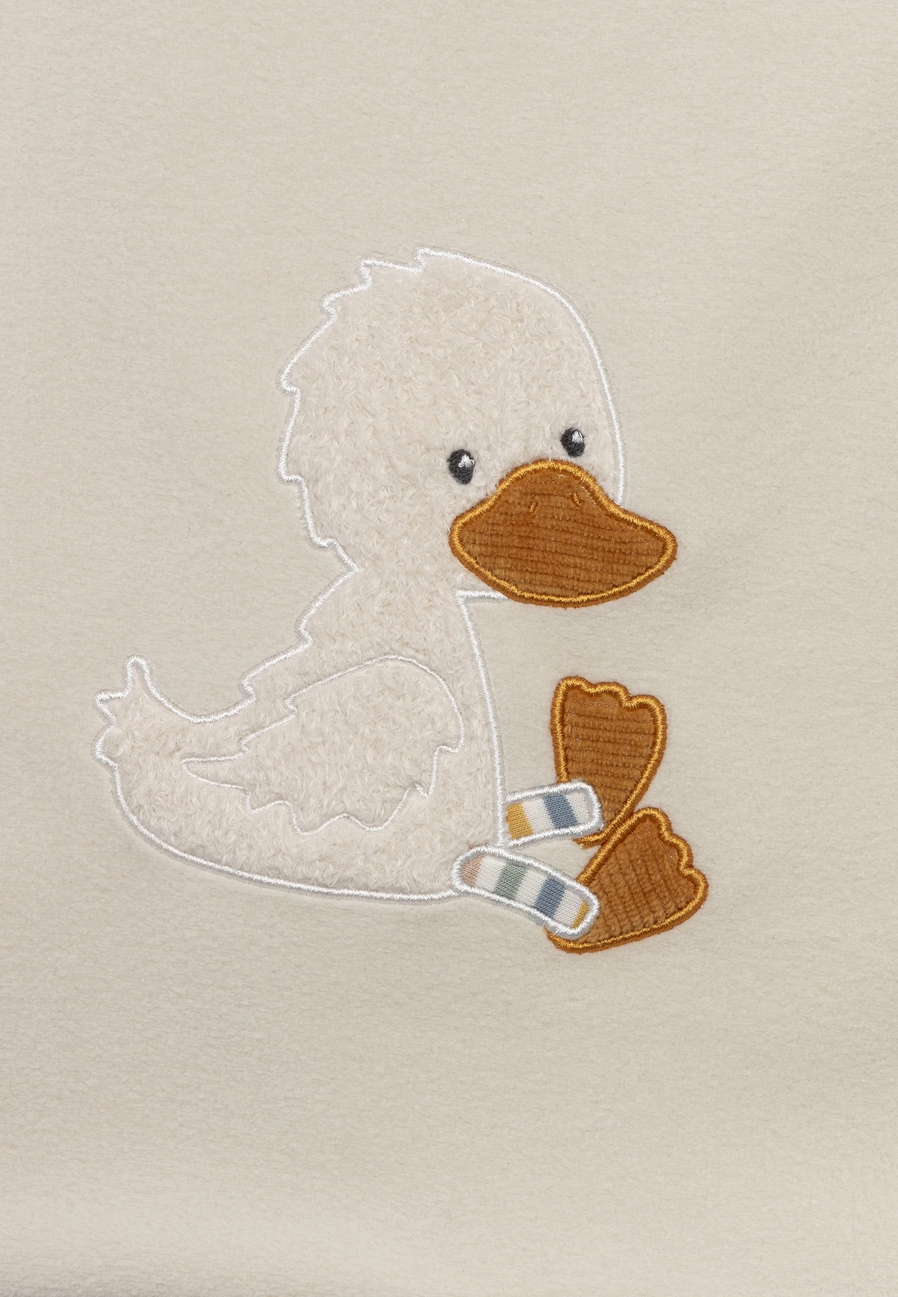 Babydecke Ente Edda aus wärmendem Microfleece in ecru