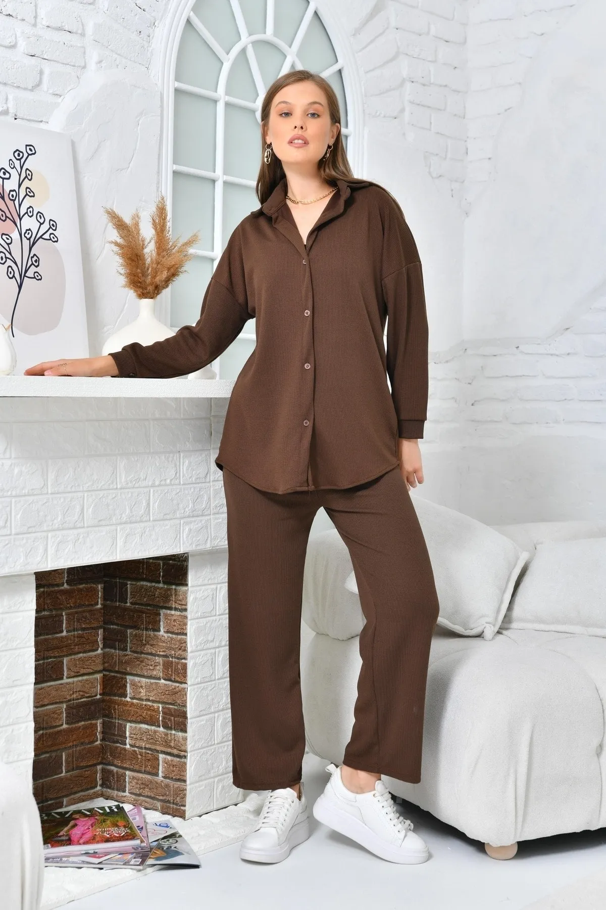 VOLT CLOTHİNG  Zweiteiler - Braun - Oversized