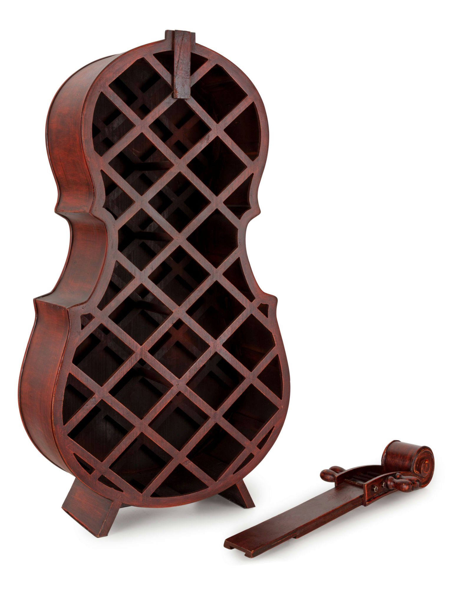 Stagecaptain Weinregal WR-21 Stradivino Wein- & Flaschenregal für 21 Flaschen, Weinständer Holz stehend in Vintage-Optik 