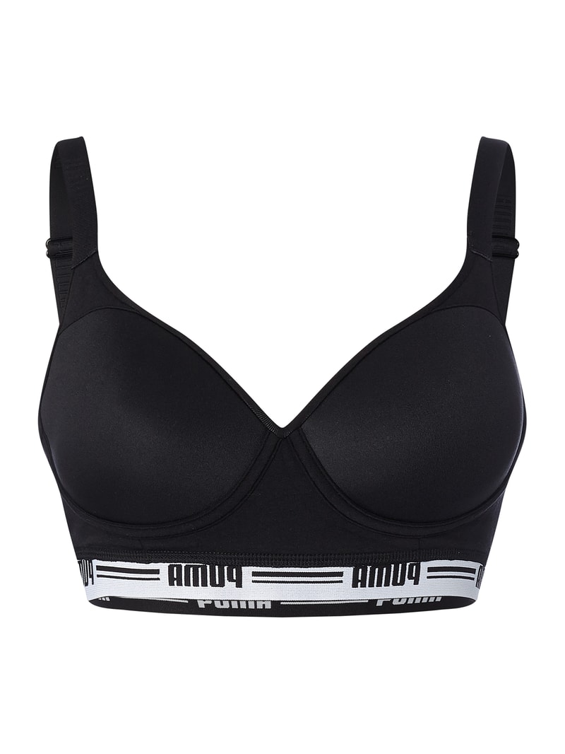 Bralette mit Logo-Bund in schwarz