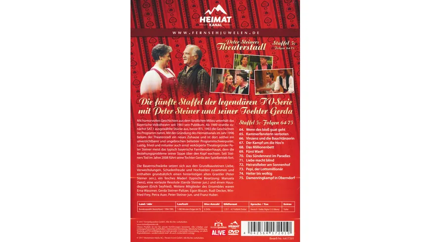 Peter Steiners Theaterstadl - Staffel 5/Folgen 64-75  [6 DVDs]