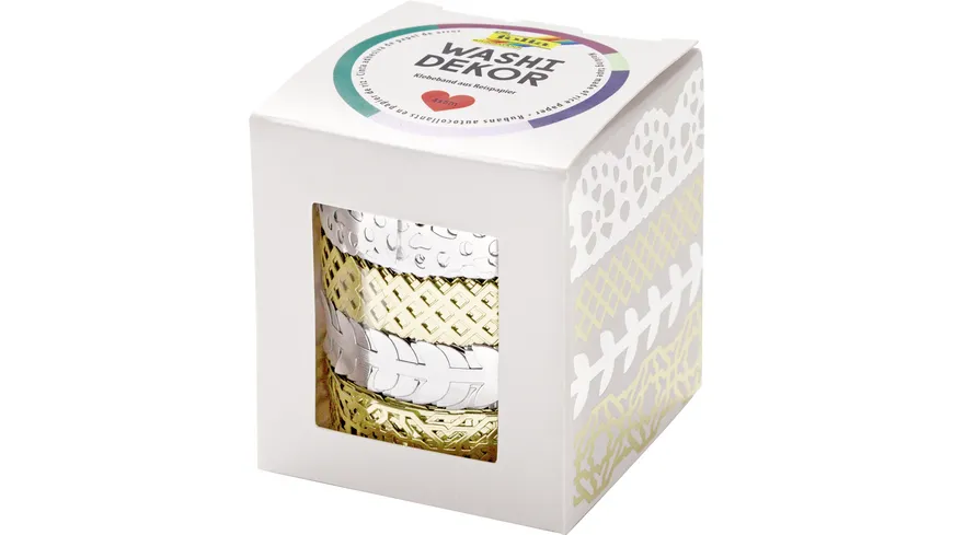 folia Washi-Dekor 4er-Set silber und gold 20 m