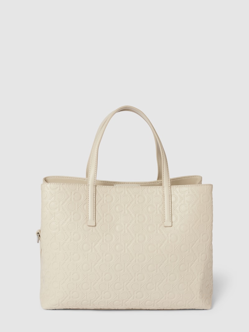 Tote Bag mit abnehmbarem Schulterriemen in beige