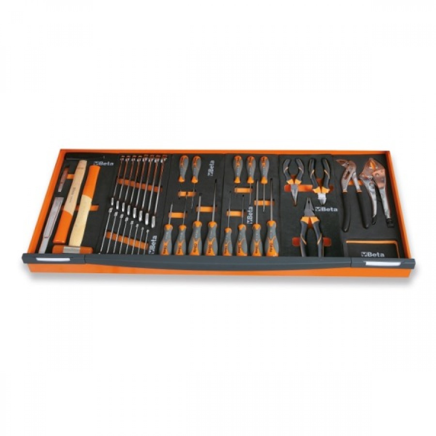 Beta 024004271 Værktøjsvogn, Orange 7 Skuffer - 103,5x97x44,5 cm