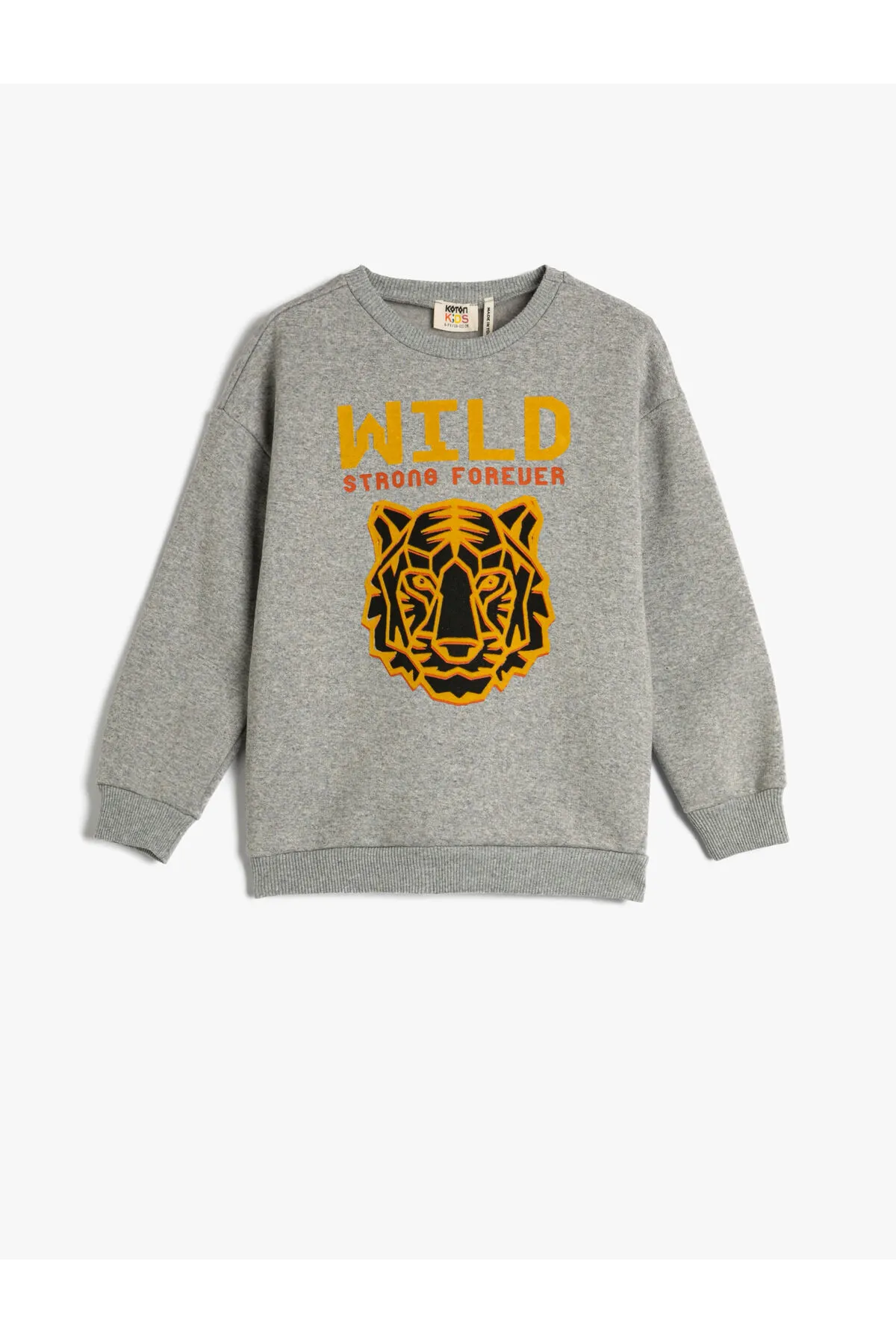 Koton  Rüschen-Rundhalsausschnitt mit Sweat-Tiger-Print