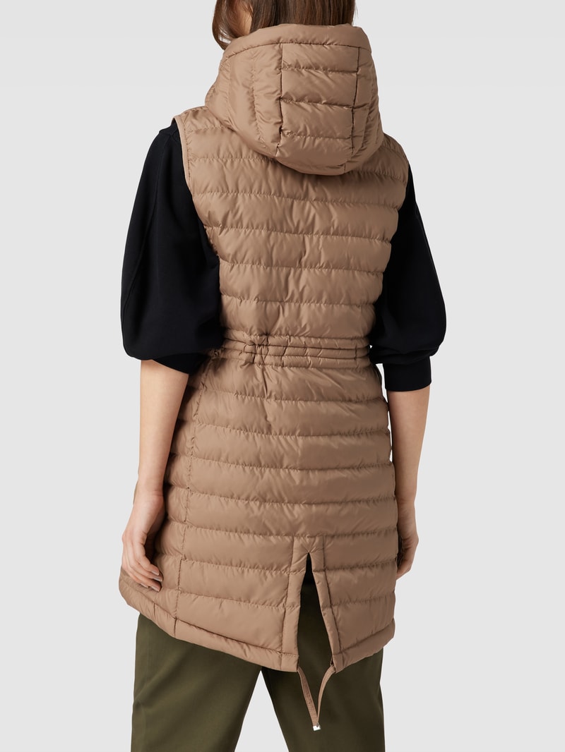 Steppweste mit Kapuze in camel