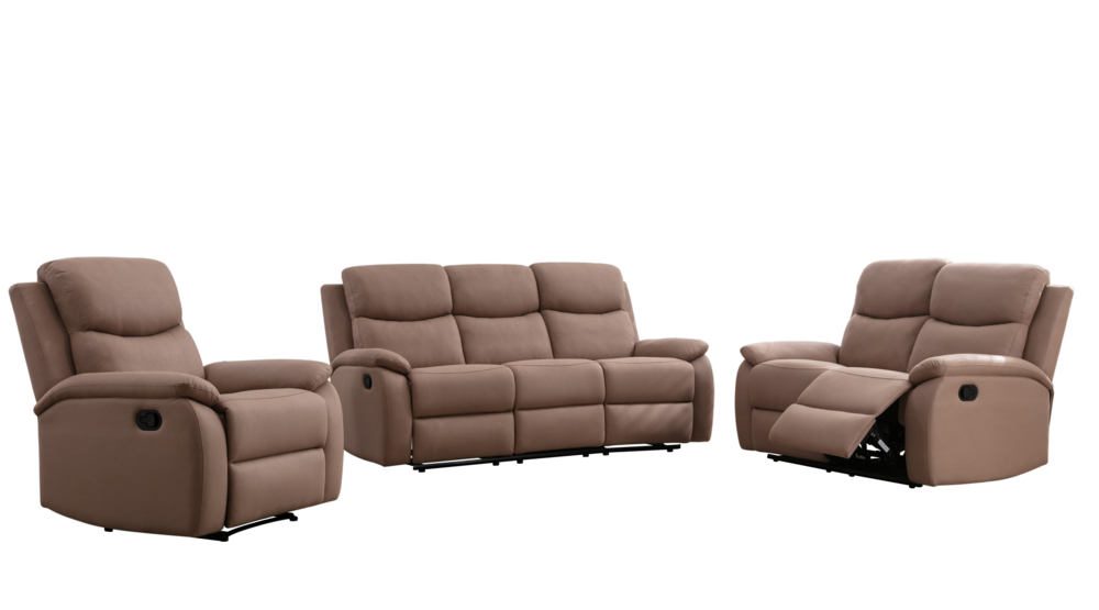 Happy Home Happy Home Polstergarnitur 3tlg. Relaxsofa Set mit 5 Relaxfunktionen braun