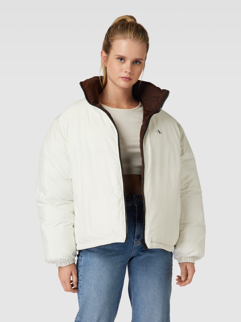Oversized Wendejacke mit Steppnähten in offwhite