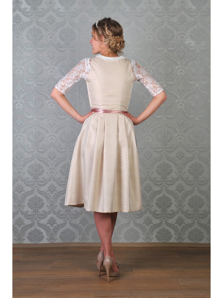 Edelnice Midi Dirndl 2-teilig Cécilia in creme günstig kaufen