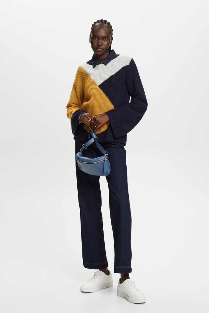 Colourblock-Pullover, Wollmix