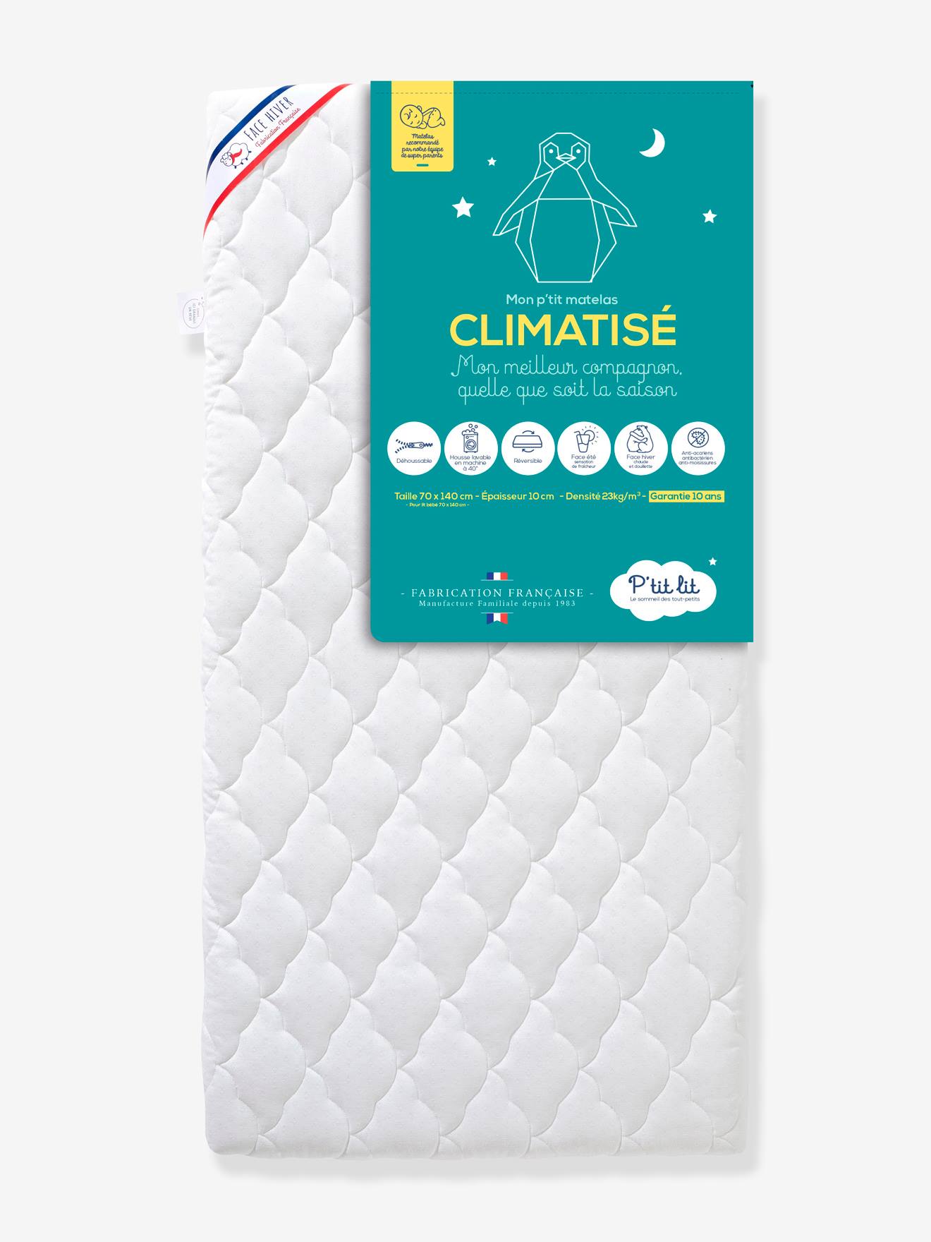 P'tit lit Baby Matratze CLIMATISÉ P'TIT LIT mit Milbenschutz Oeko Tex - weiß