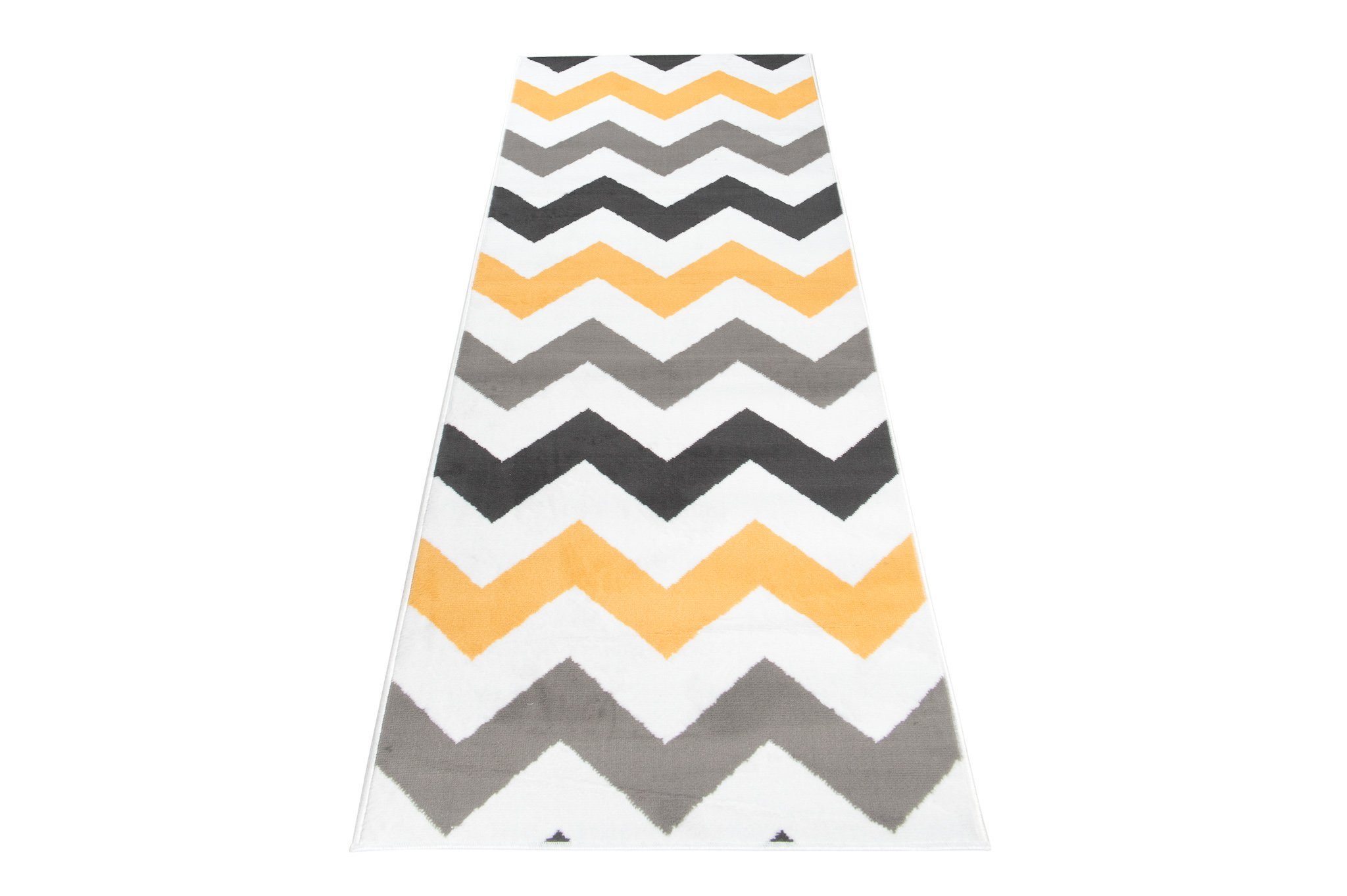 Läufer Läufer Flurläufer Modern für Vorzimmer 80 cm Breit Grau Gelb, Mazovia, 80 x 100 cm, Kurzflor, Meterware, Höhe 8 mm, Kurzflor - niedrige Florhöhe