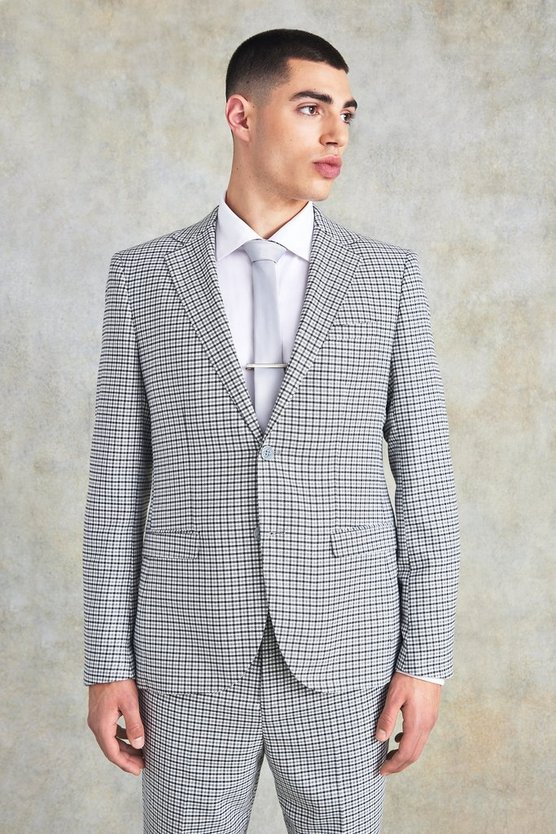 Einreihige karierte Slim-Fit Anzugjacke
