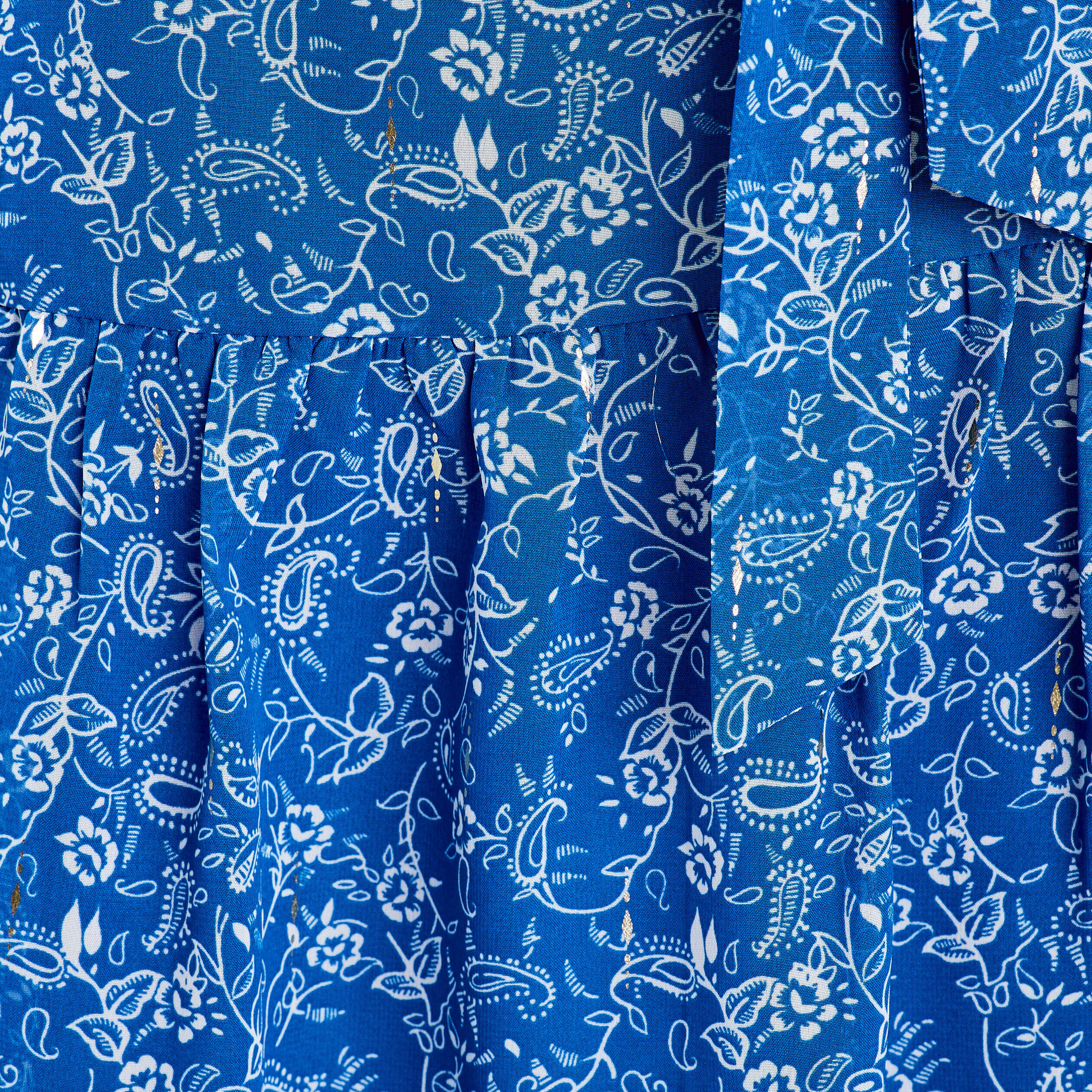 Robe évasée ceinturée bleu femme | Cache Cache