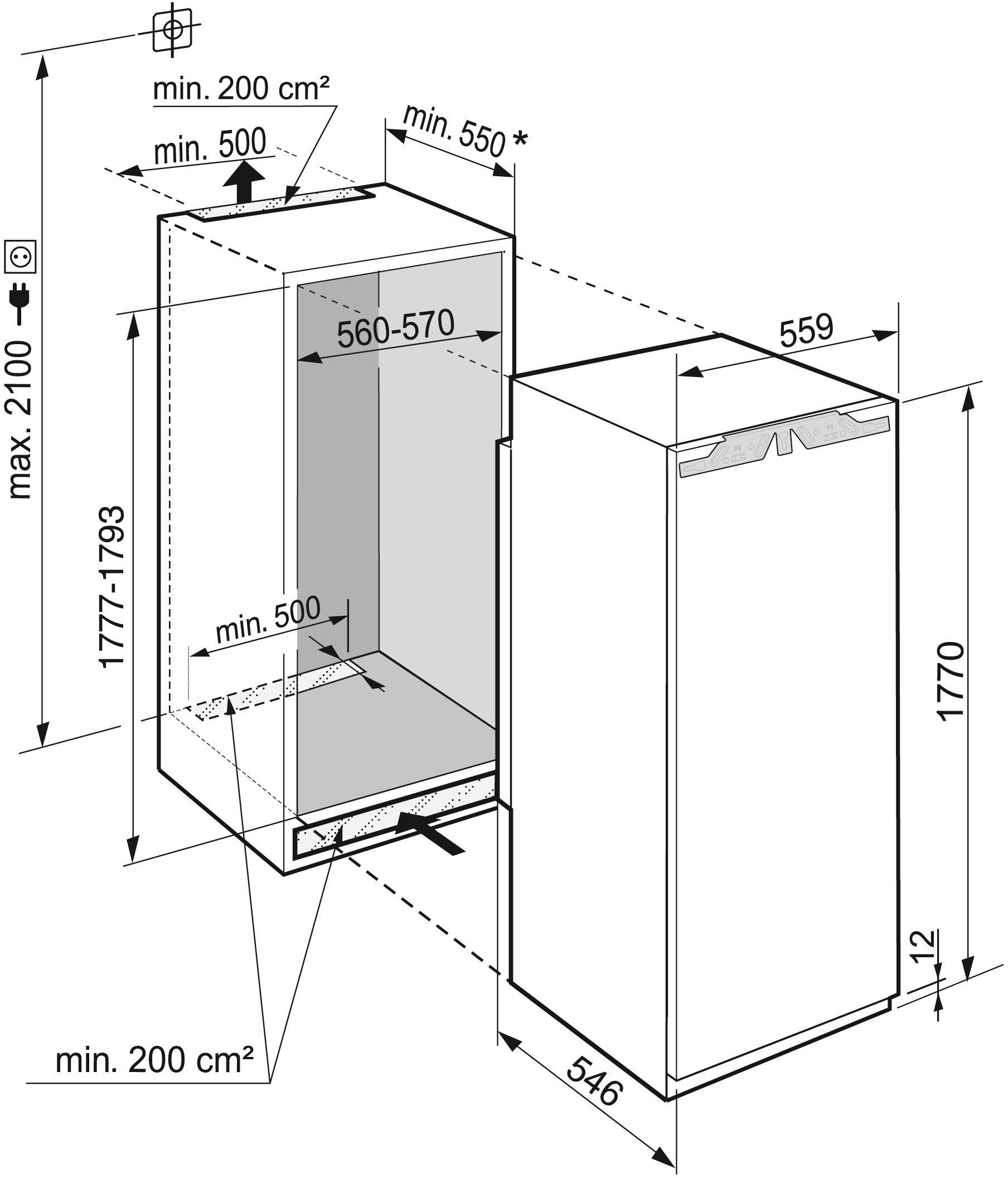 Liebherr Einbaukühlgefrierkombination IRBAd 5171_098071051, 177 cm hoch, 55,9 cm breit, 4 Jahre Garantie inklusive