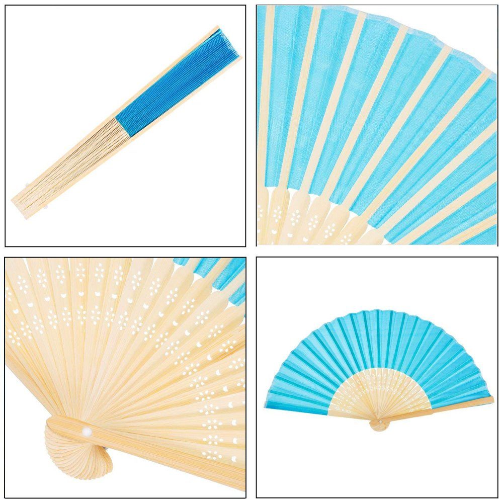 FeelGlad Handfächer Seide Bambus Faltfächer,Hochzeitsgeschenk,(Farbe zufällig)