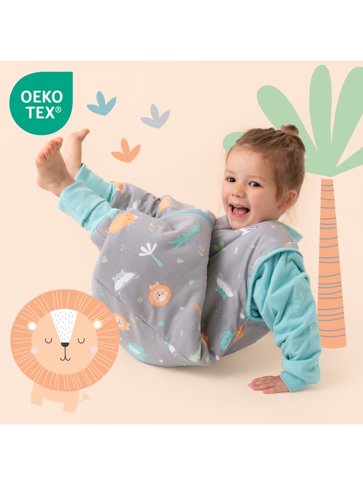 Schlummersack Schlafsack mit Füßen und umklappbaren Bündchen, 2.5 TOG in Türkis günstig kaufen