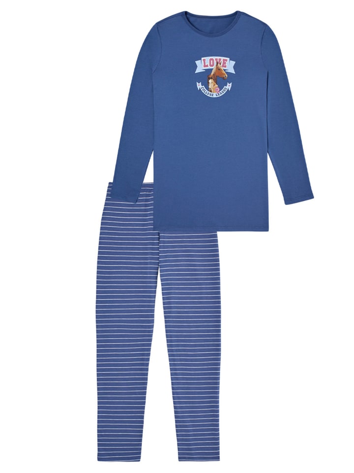 Schiesser Schlafanzug Horse World in Blau günstig kaufen