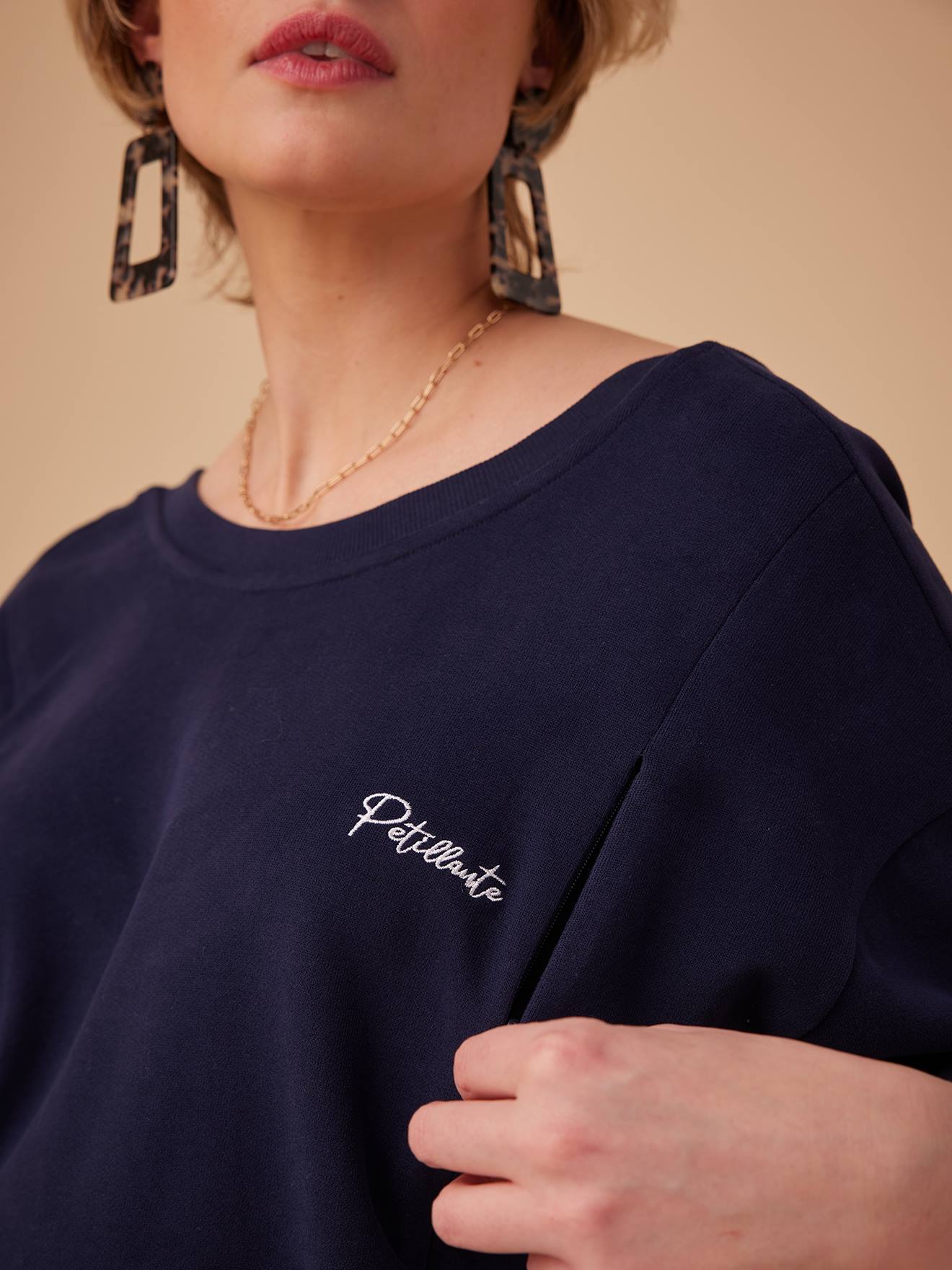 Envie de Fraise Sweatshirt für Schwangerschaft & Stillzeit ENVIE DE FRAISE, Bio-Baumwolle - marine