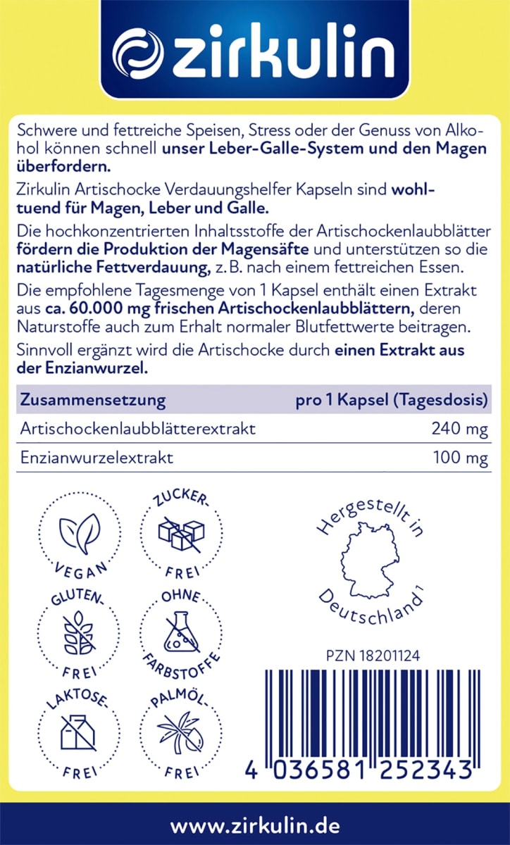 Verdauungshelfer Artischocke hochdosiert Kapseln, 14 g