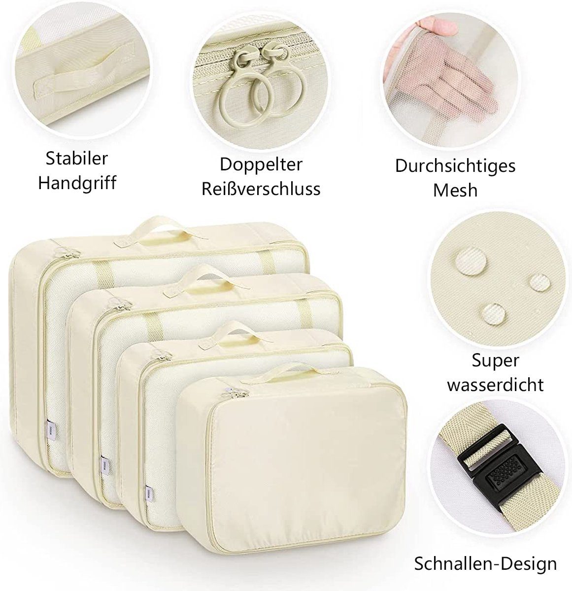 BOTC Aufbewahrungstasche Kofferorganizer Koffer Organizer Wasserdichte Packing Kleidertaschen (mit Kompression und einem Nassfach), 9-teiliges-Set, Organizer für Reisen, für Koffer