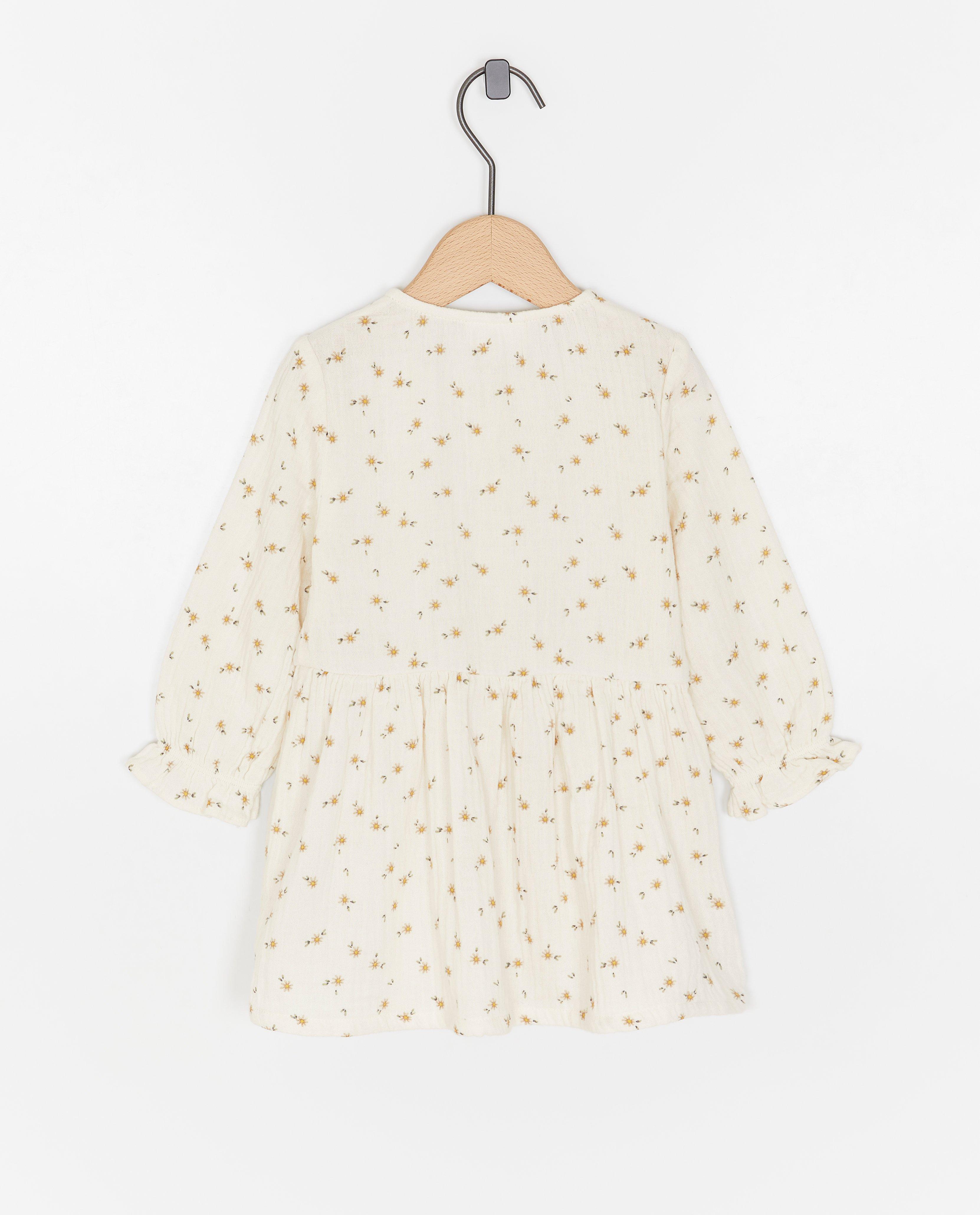 Rochie Tetra cu imprimeu floral, Cuddles and Smiles, albă