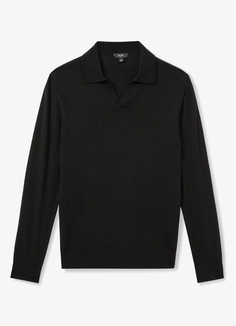 Reiss Milburn fino pletena polo majica od mješavine merino vune