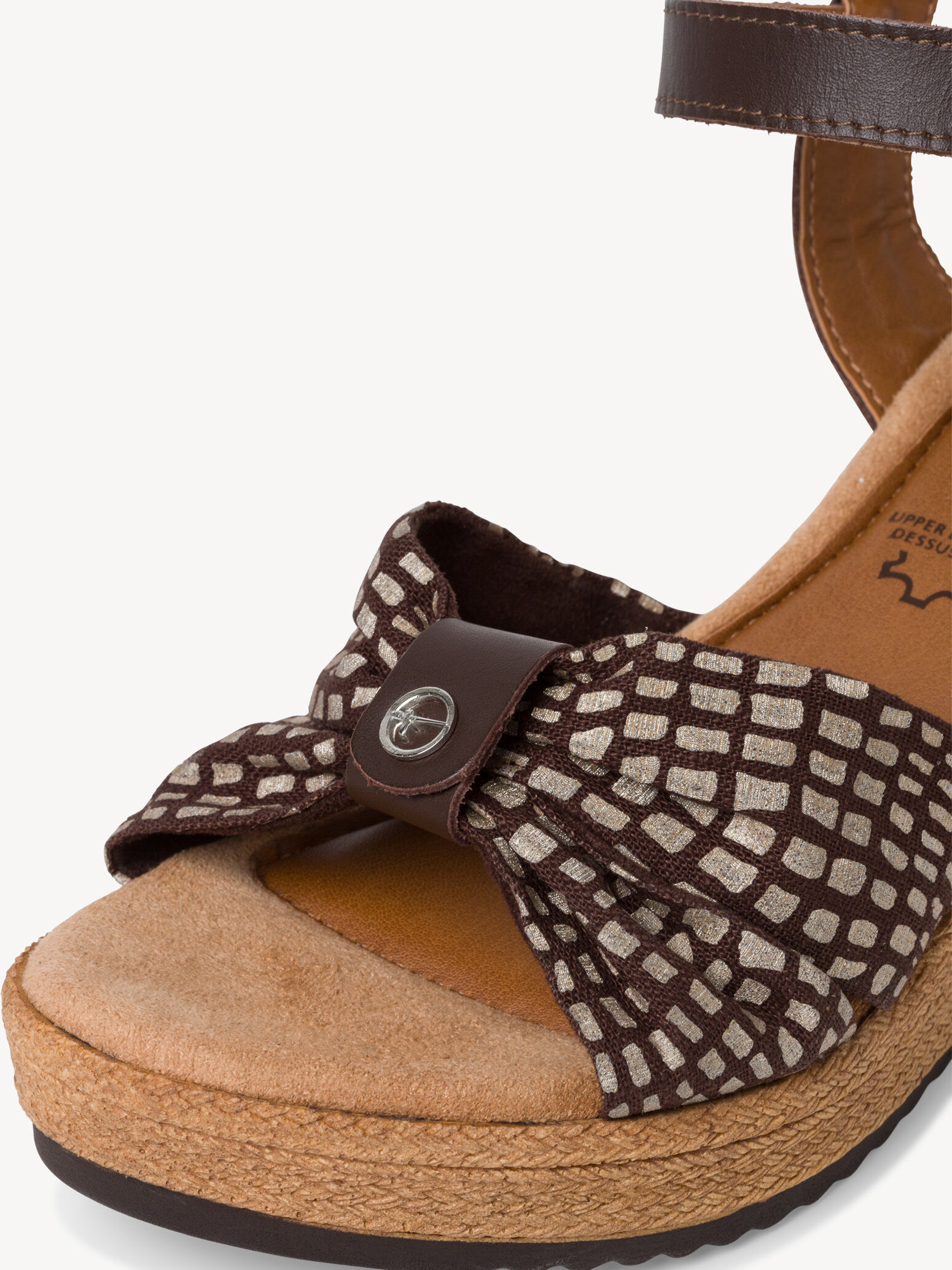 Sandale à talon en cuir - marron