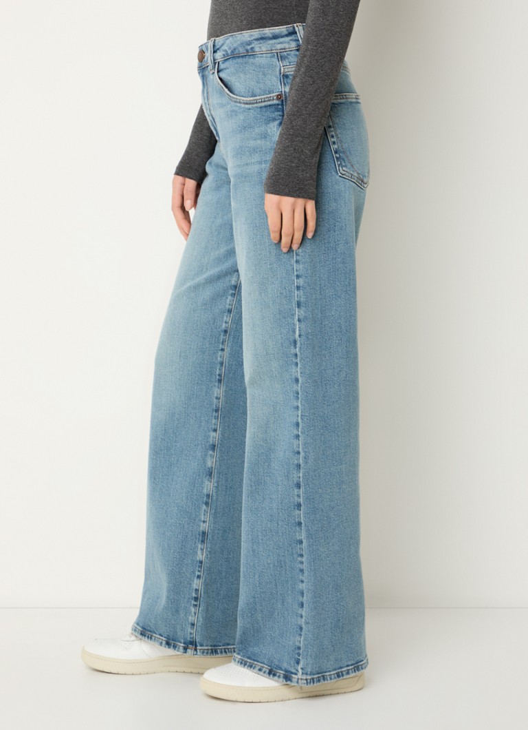 Mos Mosh  MMDara Galleon high waist wide leg jeans met lichte wassing