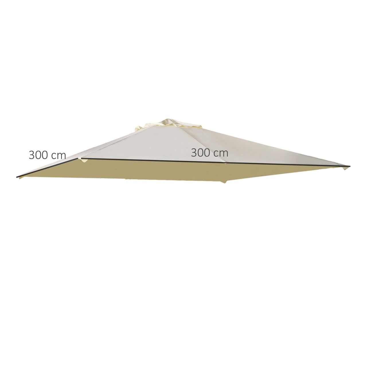 Outsunny Pavillondach, Ersatzdach für Pavillon, Pavillonabdeckung, Sonnenschutz Polyester, Beige, 3 x 3 m
