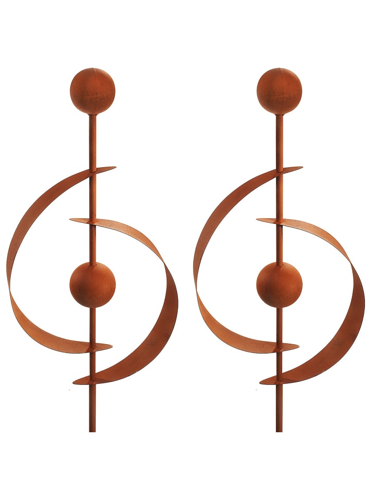 kobolo 2tlg. Set Gartendekoration RUSTY SATURN2 in Braun günstig kaufen onesize