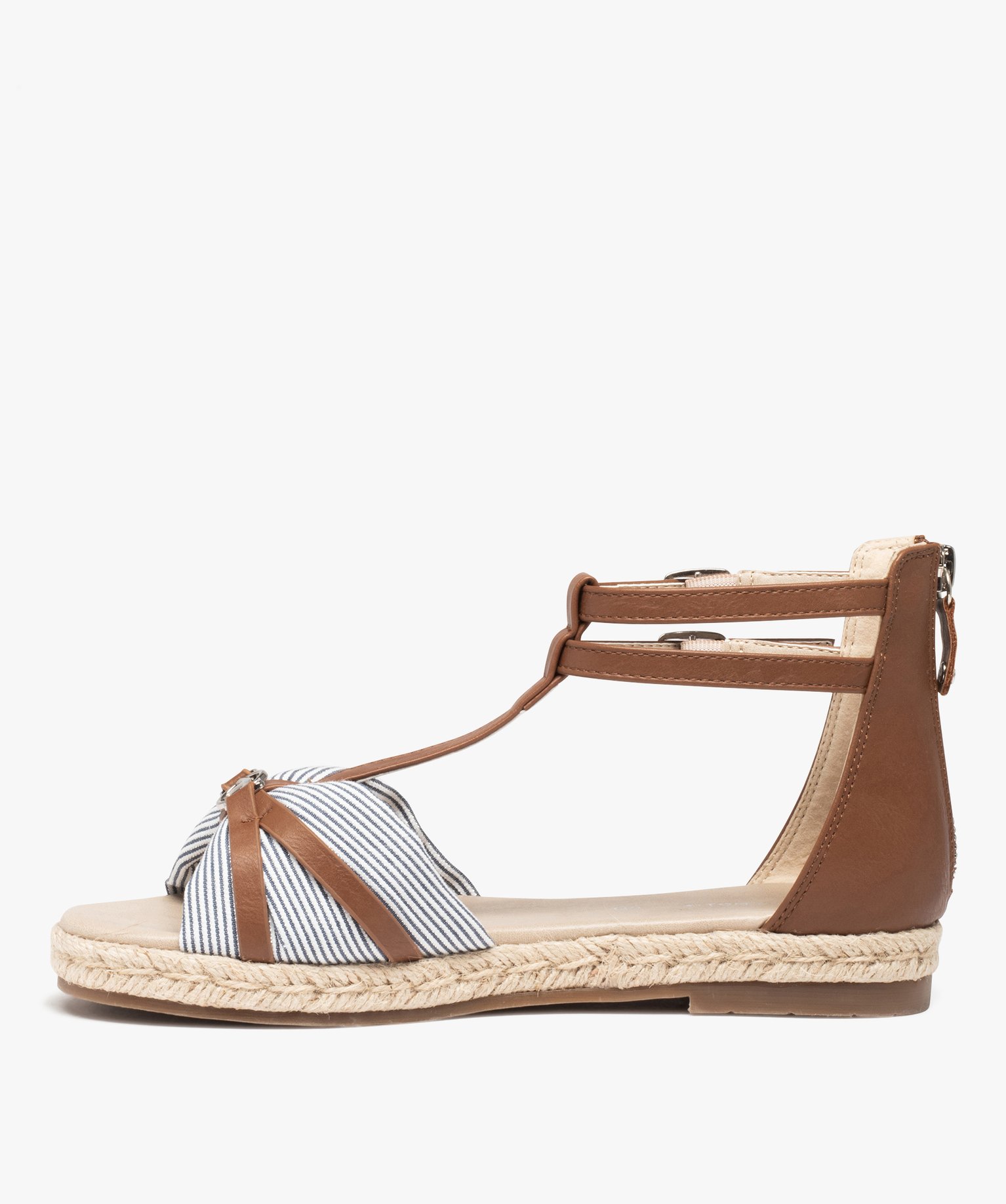 Sandales femme à talon plat et tige montante – Tom Tailor marine | GEMO