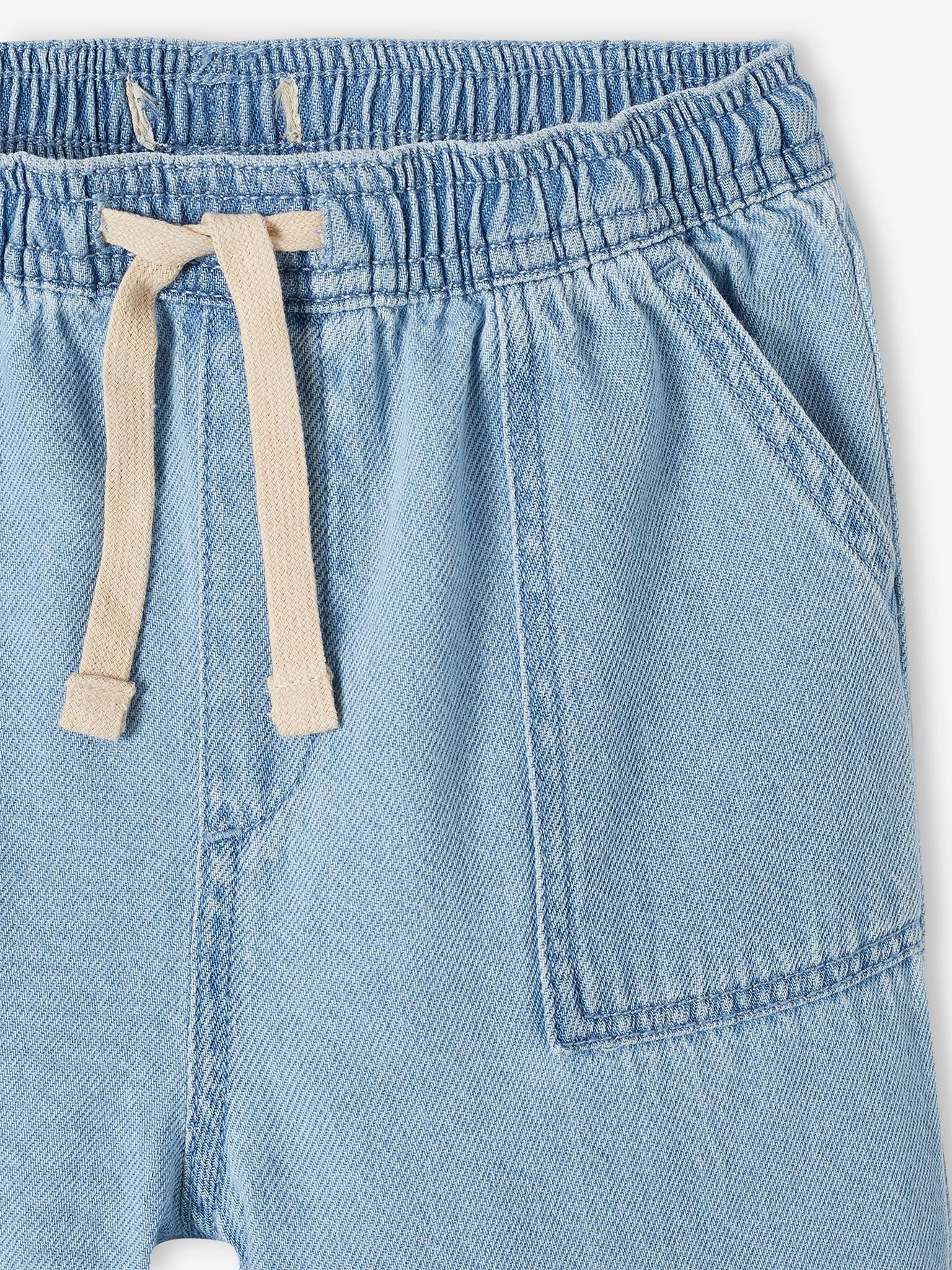 Vertbaudet Mädchen Loose-fit-Jeans mit Schlupfbund Oeko-Tex - blue stone